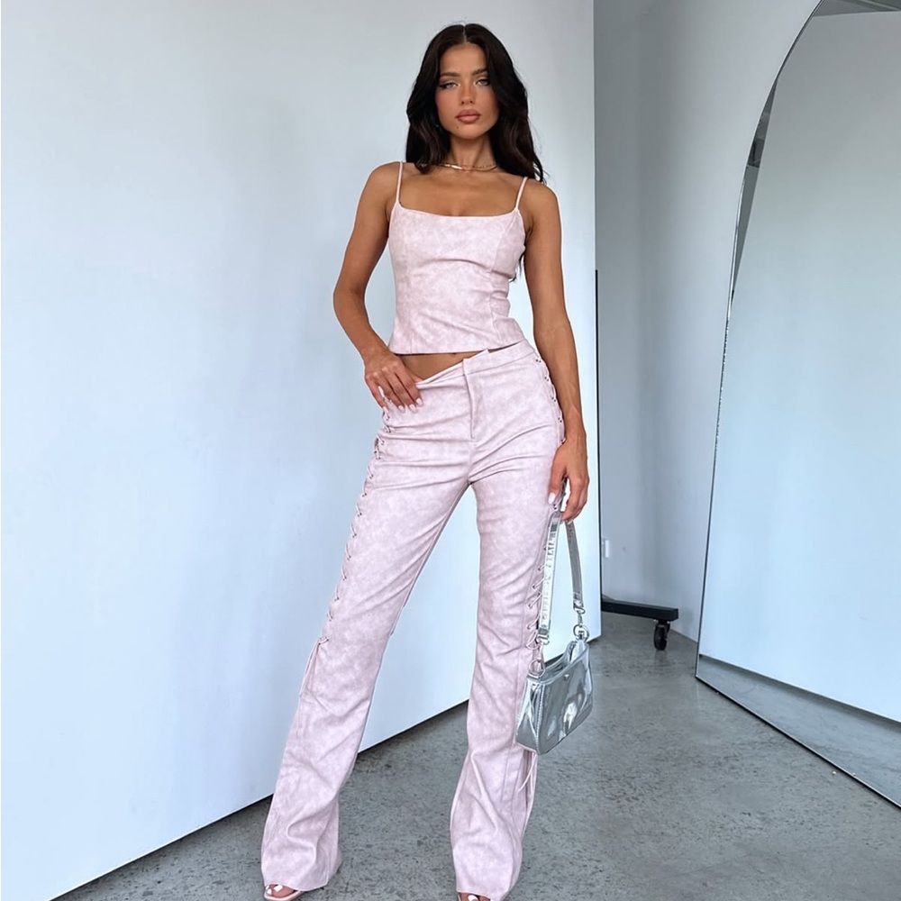 White Fox Boutique Pink Faux Leather Set (Can be bought separately)